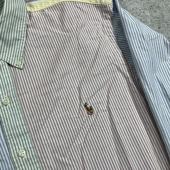 Polo Ralph Lauren Shirt Mens XL Colorblock Button Pastel Classic Oxford Stripe - Picture 4 of 14